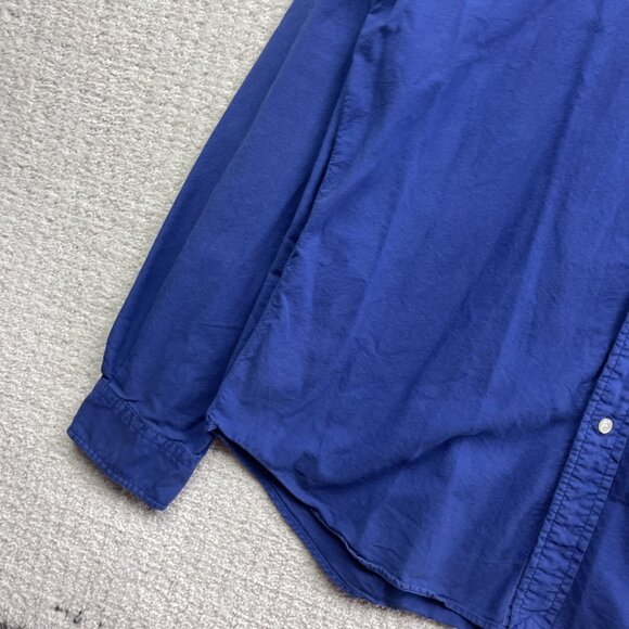 Vintage Ralph Lauren *Blue* w/ Logo Yellow Shirt Slim Fit Mens XL Button Down - Picture 3 of 16